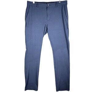 Greg Norman Performance Golf Pants Mens 34x34 Navy Blue Stretch Flat Front Shark